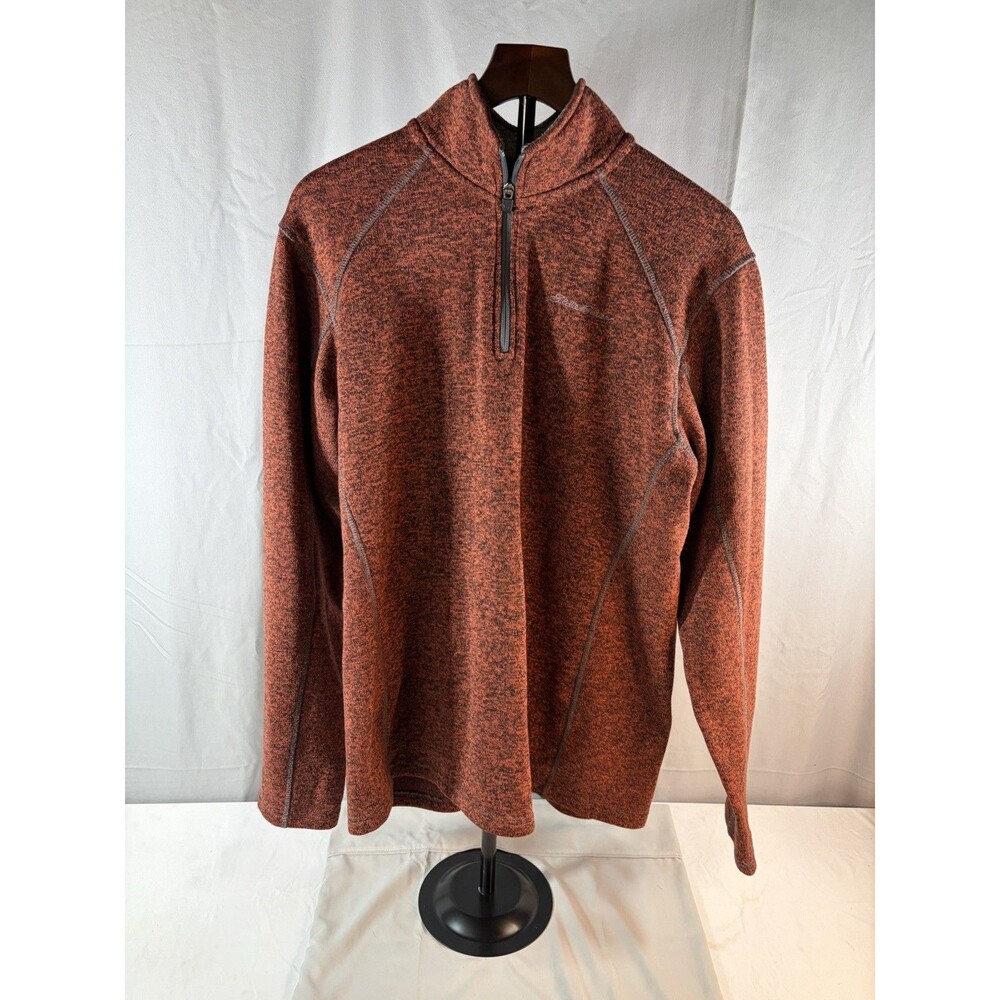 EDDIE BAUER Men’s 1/4  Zip. Burnt Orange Color. Size L Pre-owned. Excel Cond.